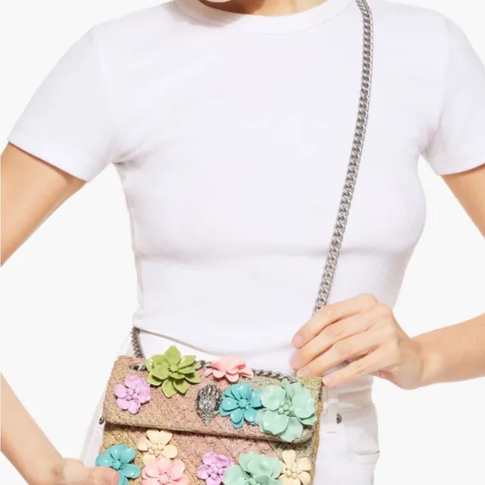 Kurt Geiger Multicolor Floral Embellished Shoulder Bag